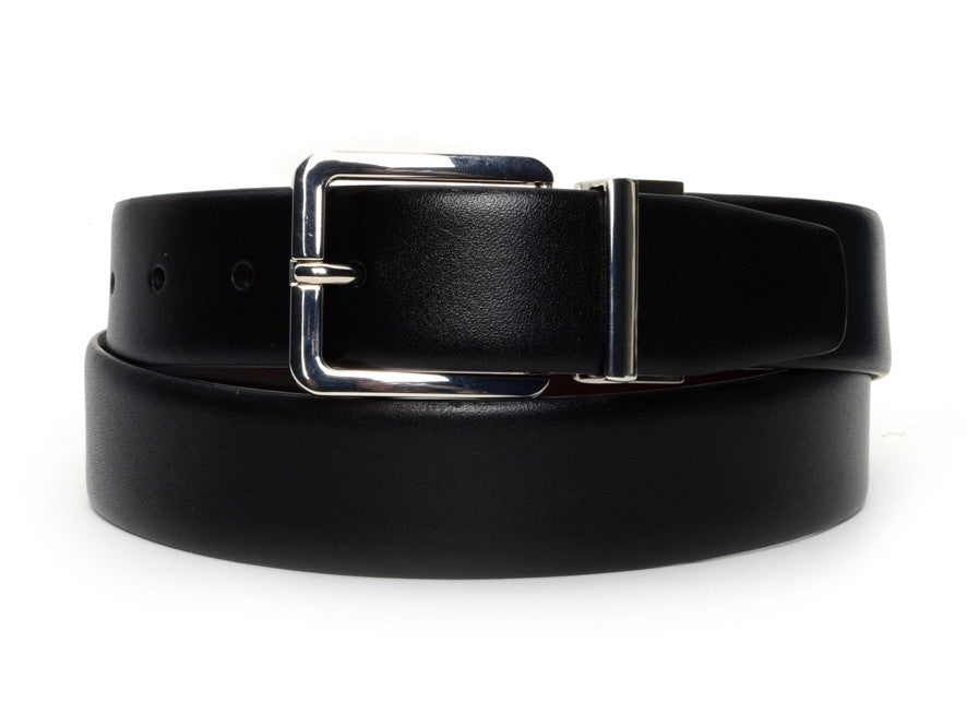 Black and Bourbon Reversible Belt - Warfield & Grand