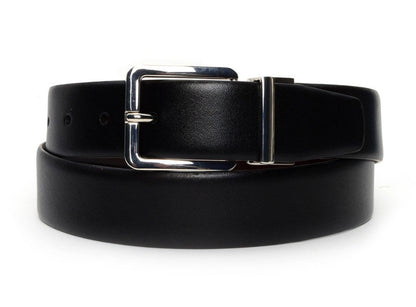Black and Bourbon Reversible Belt - Warfield & Grand